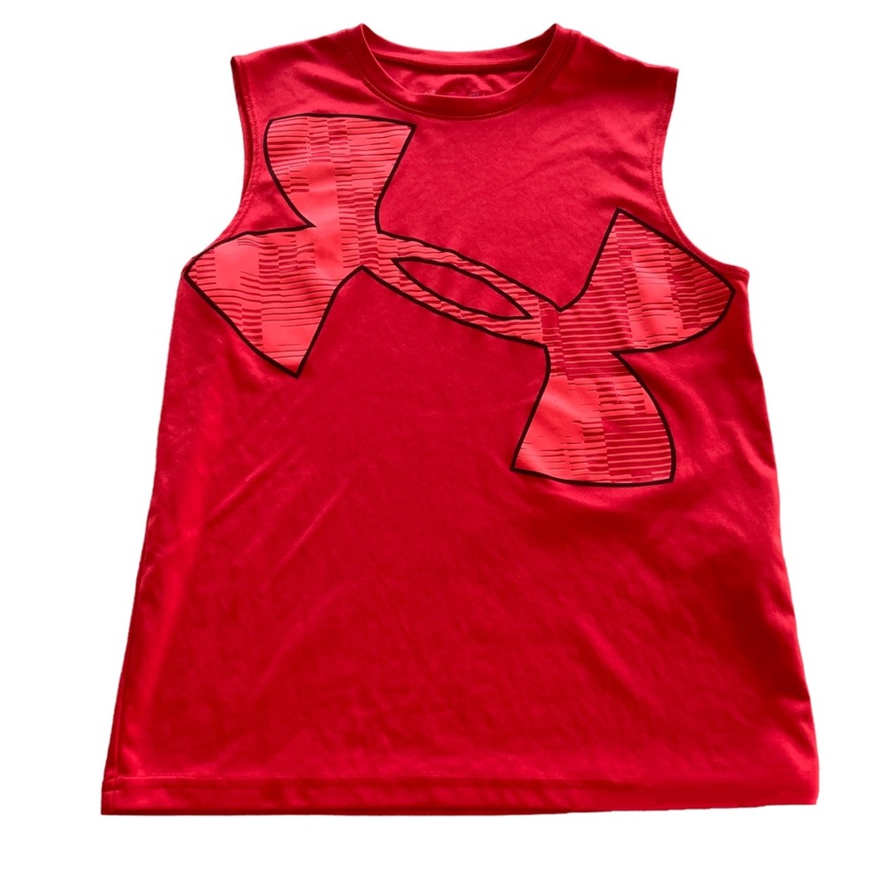 Under Armour loose heatgear boys sleeveless shirt red YSM